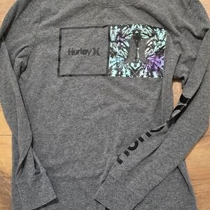 Hurley Charcoal Long Sleeve with Vibrant Graphic